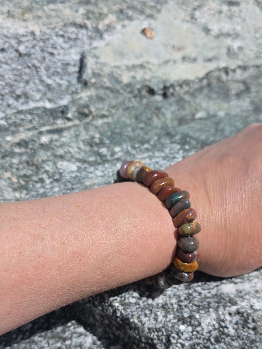 Multicolor Natural Stone Beaded Stretch Bracelet